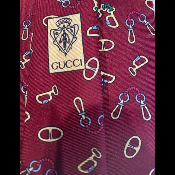 Gucci Vintage Link Print Tie - Picture 4 of 6